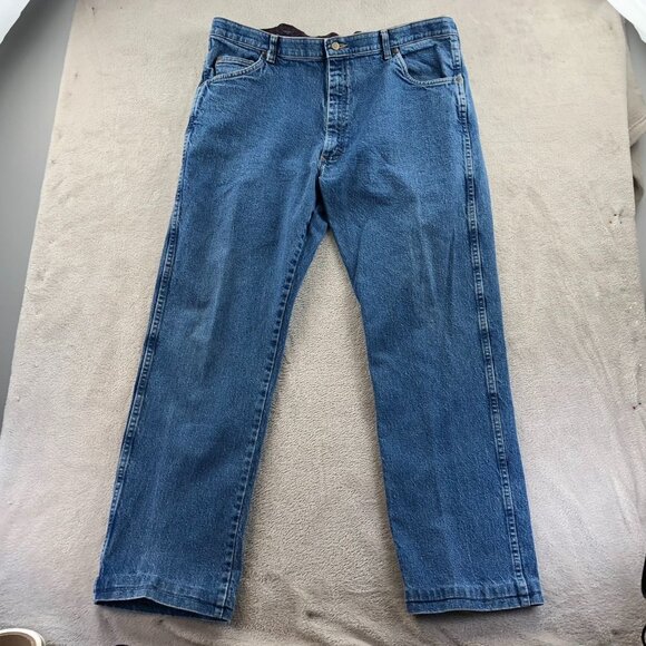 Wrangler Men's Jeans Size 40x32 Straight Leg Regular Fit Blue Denim Classic Casu - Picture 13 of 14